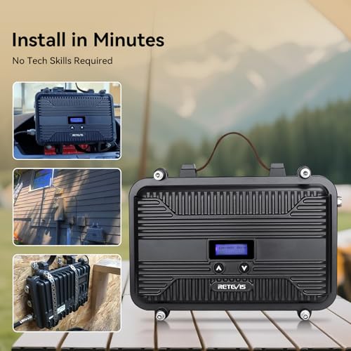 Image of Retevis RT97S GMRS Repeater, RT97 Upgraded Version, Radio Repeater, Full Duplex Long Range, Compatible with Raspberry Pi, Portable, LCD Screen,for Remote Area, Emergency Rescue, Logistics(1 Pack)