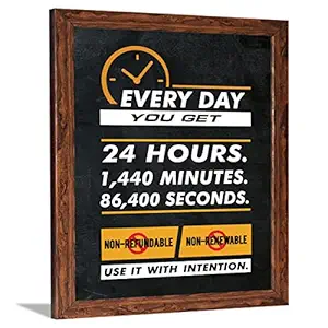 Chaka Chaundh - Motivational Quotes frames - Framed posters - Quotes frames for OFFICE, STUDENT, ENTREPRENEUR - Time Quotes wall frames - Posters with frame (Time is Limited - Black Vintage)