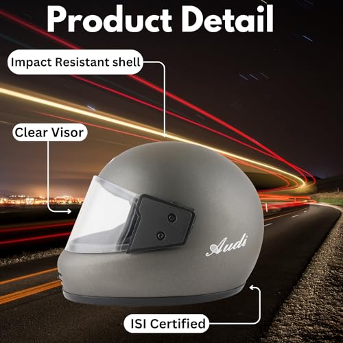 Image of Sage Square Audi Full Face Clear Visor Helmet | ISI Certified | High Standard Safety | Extra Comfort & Stylish