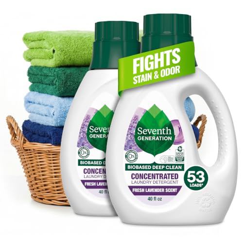 Image of Seventh Generation Concentrated Laundry Detergent, Fresh Lavender scent, 40 oz, Pack of 2 (106 Loads)