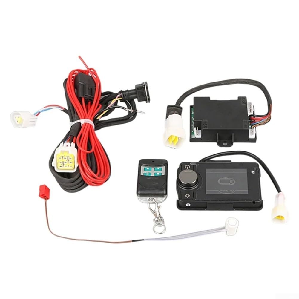 Tablero de control del calentador de estacionamiento de aire 5KW con pantalla de pantalla, arnés de cableado y sensores, construcción de plástico, fácil instalación, rendimiento estable (12V)