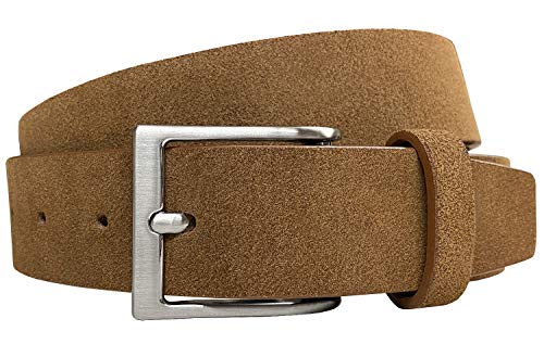 Suede Belt Genuine Leather Casual Dress Belt 1-3/8"(35mm) and 1-1...