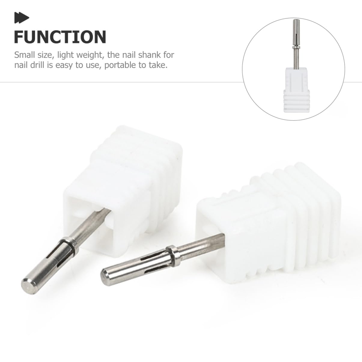 Healvian 5piezas Broca De Taladro Para Uñas Eje De Alta Accesorio De Manicura Para Salones y Casa Para Acrílicos y Mini