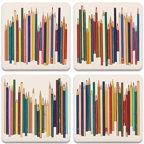 CoasterStone Frank Lloyd Wright Colored Pencils Set of 4 Coasters, One Size, Multicolored