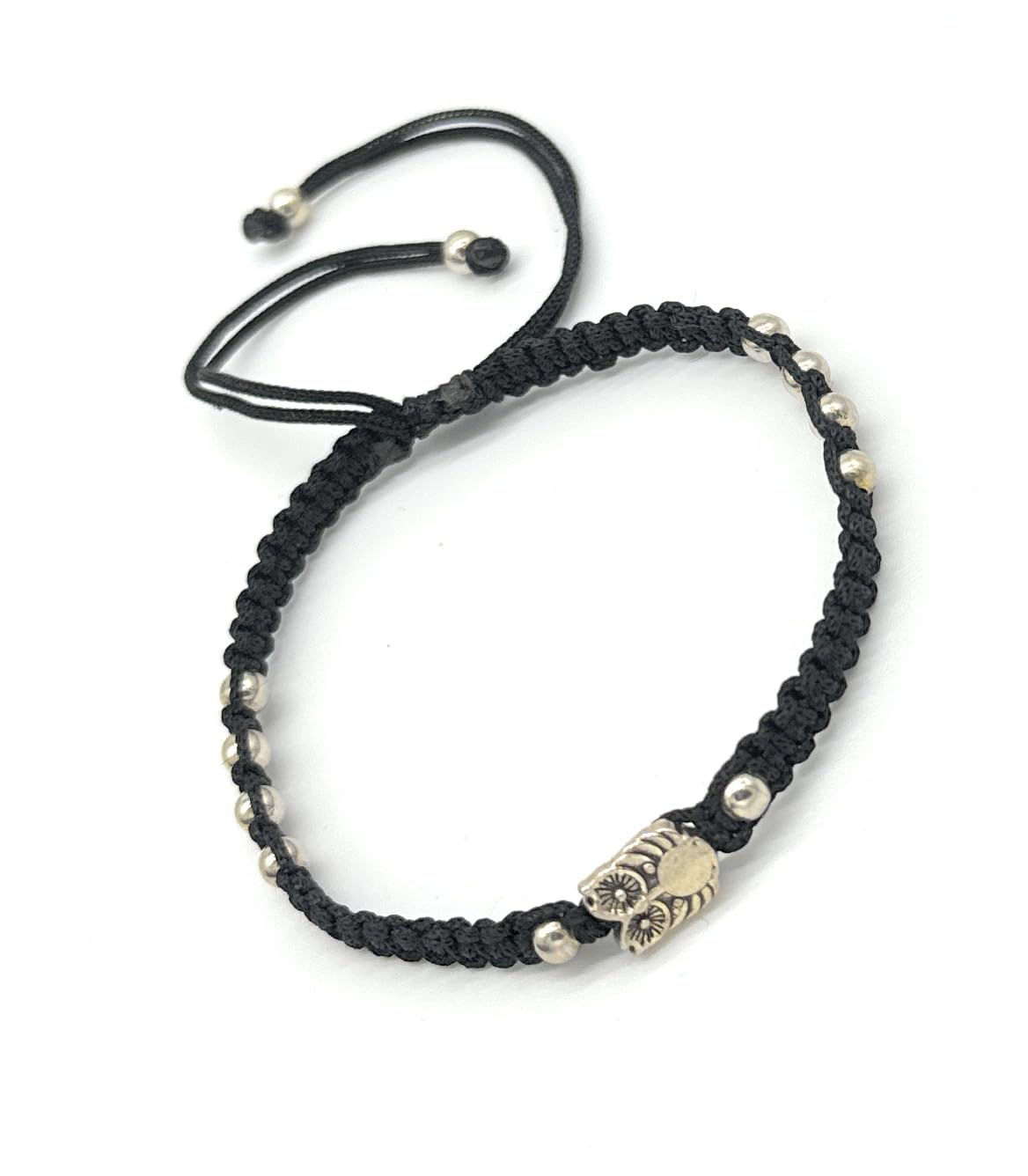 Jyokrish Handmade Adjustable Black Silk dori Metal Silver owl Thread Bracelet |For |Men Women |Girls |Boys| Nazariya |Pack of 1 |Lucky Protection | Hand Band (B0BS4GLR3C) Amazon Price History, Amazon Price Tracker
