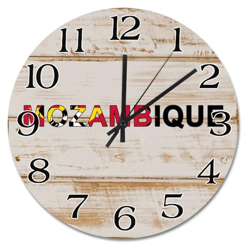 Horloge murale Mozambique 38cm vintage silencieuse de style campagne