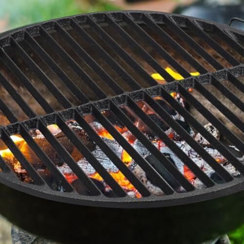 Żeliwny ruszt do grillowania 17 cm, zamiennik kratki do grillowania okrągłych i kulowych, idealny do grilla na świeżym powietrzu i akcesoriów do grillowania 25 cm