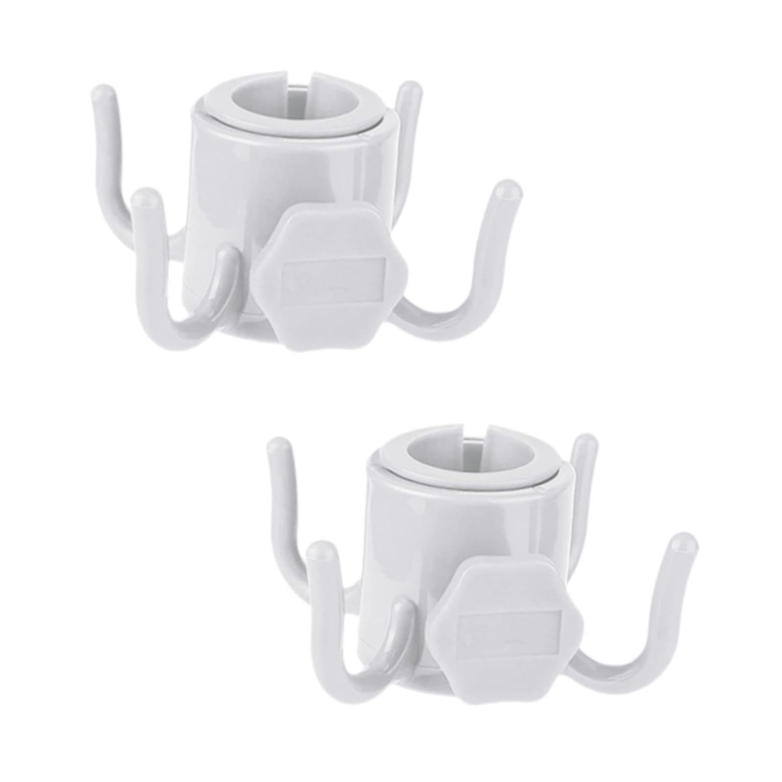 Garden Umbrella Hanger with 4 Hooks Space Saving Compact Center Diameter 3cm White 2Pcs-image-16