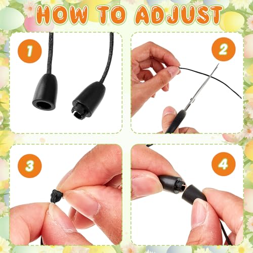 Qilery 3 peças de cordão de silicone com contas de 43 cm cordão de crachá de identificação com conta