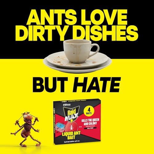 Raid MAX Liquid Ant Bait - Ant Traps Indoor and Outdoor Use β Insect Repellent & Pest Control That Kills Ants Where They Breed - 12 Count - 5