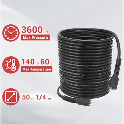 Tool Daily Pressure Washer Gun and Hose Kit, 50 FT Power Washer Hose by Tool Daily - Image 5