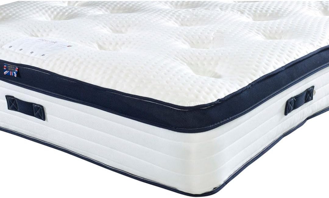 Rebound Pillow Top Memory Foam Pocket Sprung 1000 Mattress - Medium Firmness, High Count Pocket Springs, Organic Cotton Cover, Enhanced Edge Support, Luxurious Comfort (Double 135cm x 190cm)