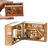Mini 3D Wooden Doll House Craft Model with LED,DIY Miniature and Furniture Dollhouse Kit,Creative Room Idea for Valentine's Day Birthday Gift (Bagel Time)
