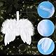 FEPITO 16 Stücke Weiß Weihnachtsschmuck Fantasie Engel Weiße Feder Flügel Ornament für Weihnachtsfeier Dekoration DIY Handwerk