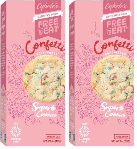 Cybele’s Free To Eat Gluten-Free & Vegan Cookies - Plant-Based, Dairy, Soy, & Nut Free - Soft-Baked School Safe Snack For Kids & Adults - 12 Cookies Per 6 oz Box (Confetti) image 5