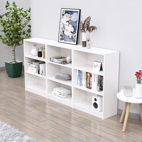 Image of Bniture Engineered Wood Bookshelf for Home | Multipurpose Wooden Book Shelf for Study Room, Home Decor Storage Rack, Showcase Organizer for Living Room, Bedroom, Office | Frosty White