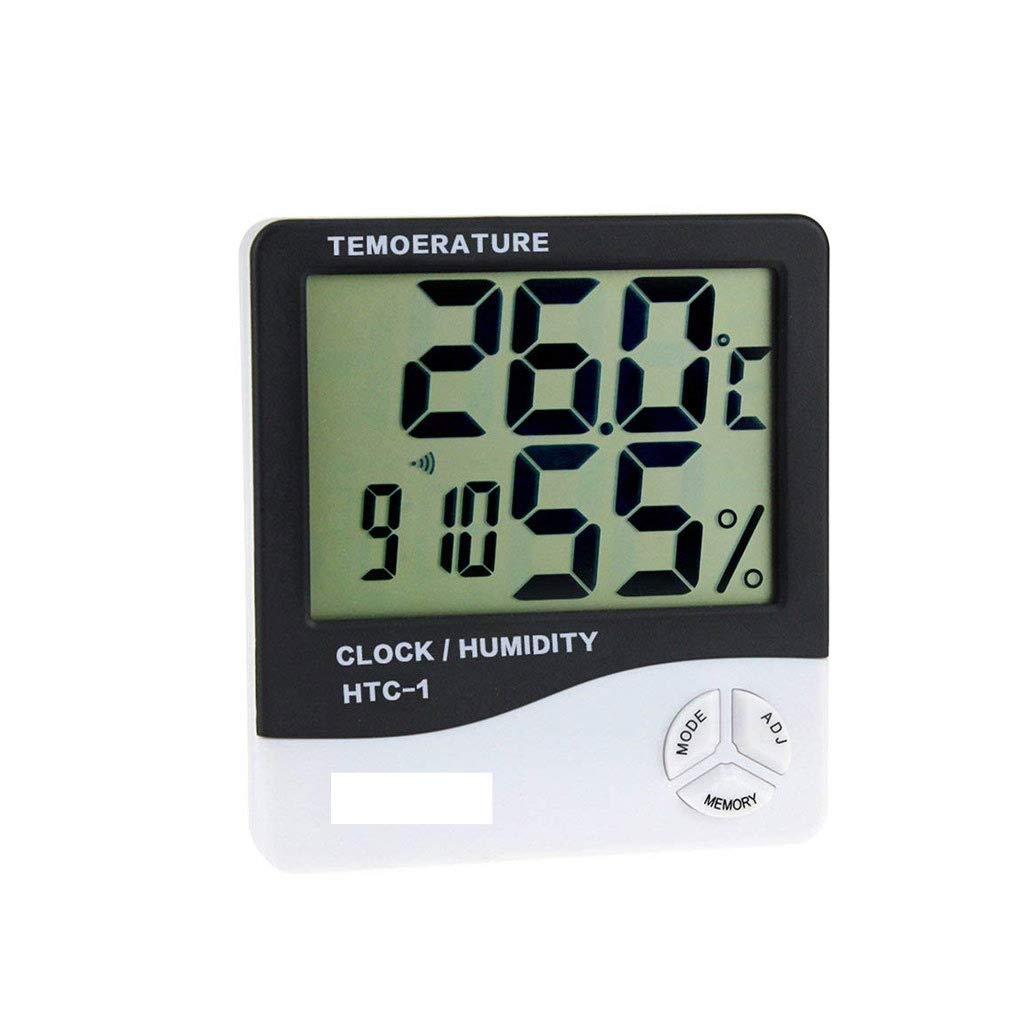 Termometro igrometro digitale temperatura umidità metro interno igrometro termometro con orologio calendario sveglia retroilluminazione