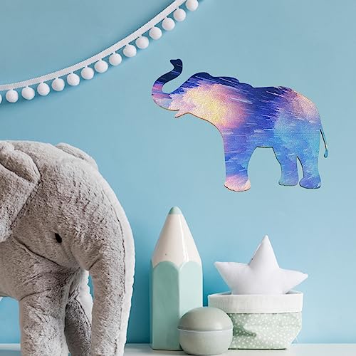 OLYCRAFT 4Pcs Unfinished Wood Pieces 155x114mm Elephant Wood Cutouts for DIY Crafts Wall Decoration & Pendants - Image 4