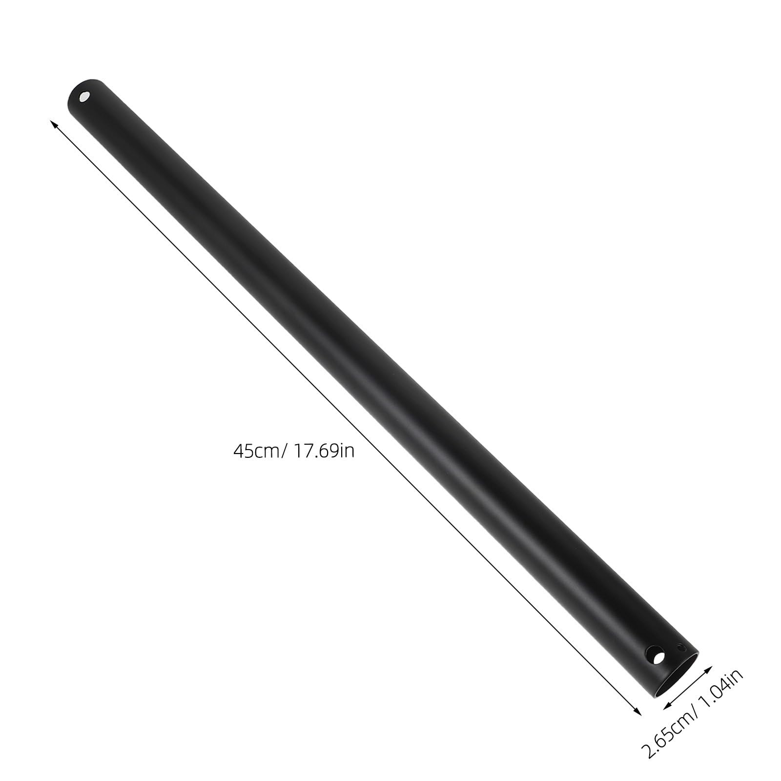Rallonge de tige pour ventilateur de plafond - Tige d'extension noire mate pour luminaire, améliorant l'esthétique du ventilateur de plafond en toutes occasions. Longueur : 45,7 cm