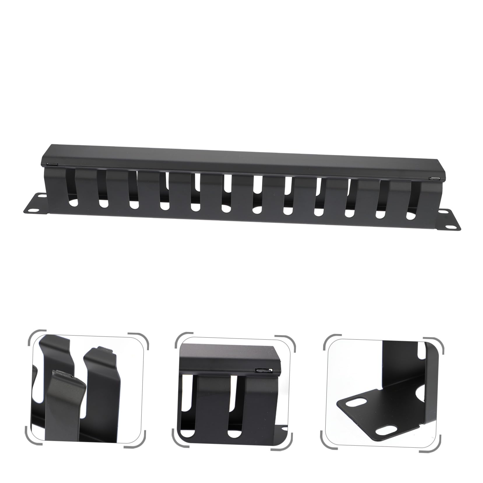 Organisateur de Câbles Métallique Emplacements Support Horizontal Réglable pour Gestion Réseau Bureau Hôtel et Facile à Installer
