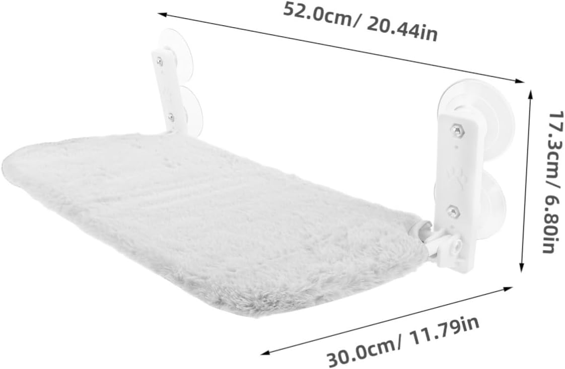 LIFKOME Cat Perch Window Hammock Featuring Reliable Suction Design and Soft Imitation Rabbit Fur Fabric, Space-Saving Indoor Cat Window Lounger for Sunbathing and Relaxing Kittens
