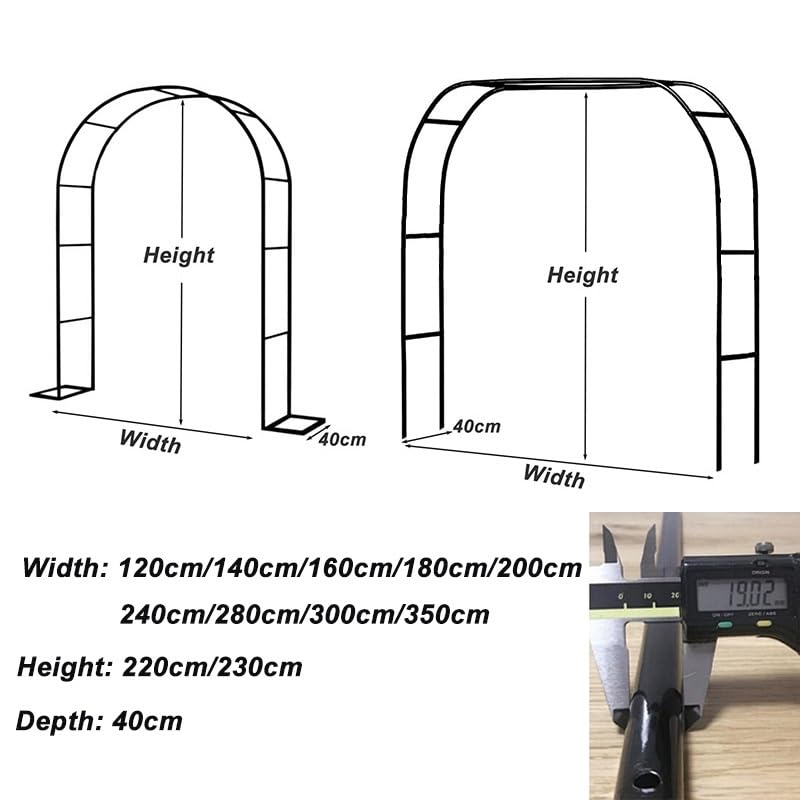 Cenador de jardín con enrejado lateral de metal resistente para enredaderas 8