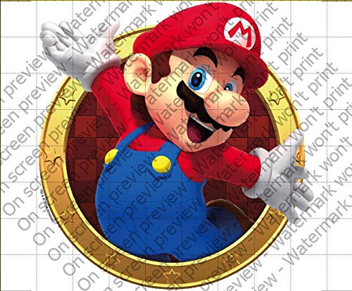 Stef Chef #23368 :: Super Mario Mario Design 2" / 5cm Cupcake Toppers (12)
