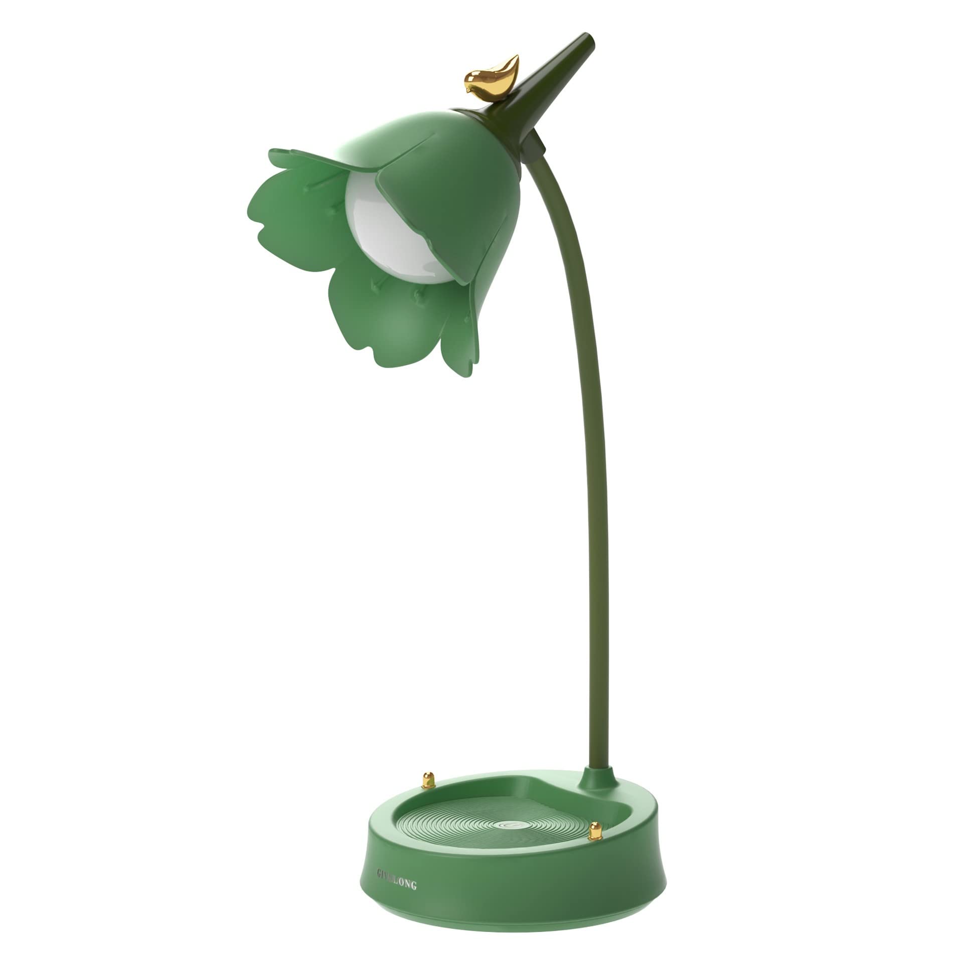 SXDMOUBK Kids Desk Lamp USB - Creative Rechargeable Desk Lamp LED Eye Protection Touch Sensor Table Lamp Dimmable Bedside Lamp with Pen Holder (Color : Green)