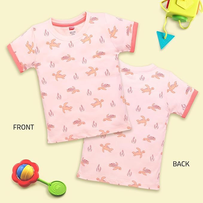 Image of LuvLap Baby Boys Regular Fit 100% Cotton Half Sleeve Boys T-Shirt Pack of 5