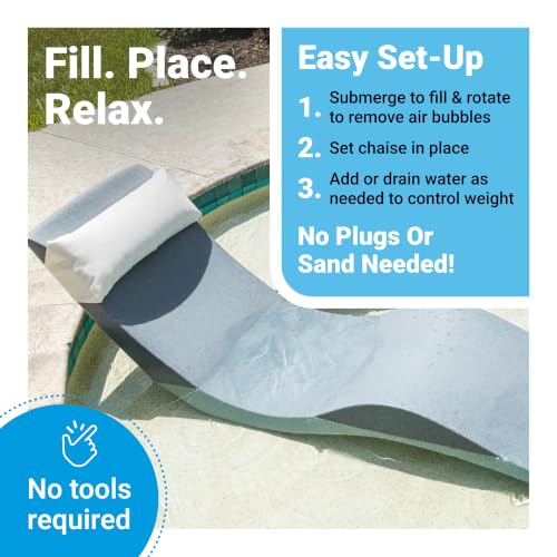 Image of Aqua Outdoors Pool Lounge Chairs, Pool Chairs for in Pool, 9-in Water Depth