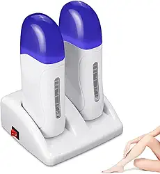 Kit Depilação Cera, Termocera para Depilação, Aquecedor de Cera Roll On, Kit Base Dupla com 2 Aquecedores de Cera Roll-On, Base Dupla + 2 Rollon