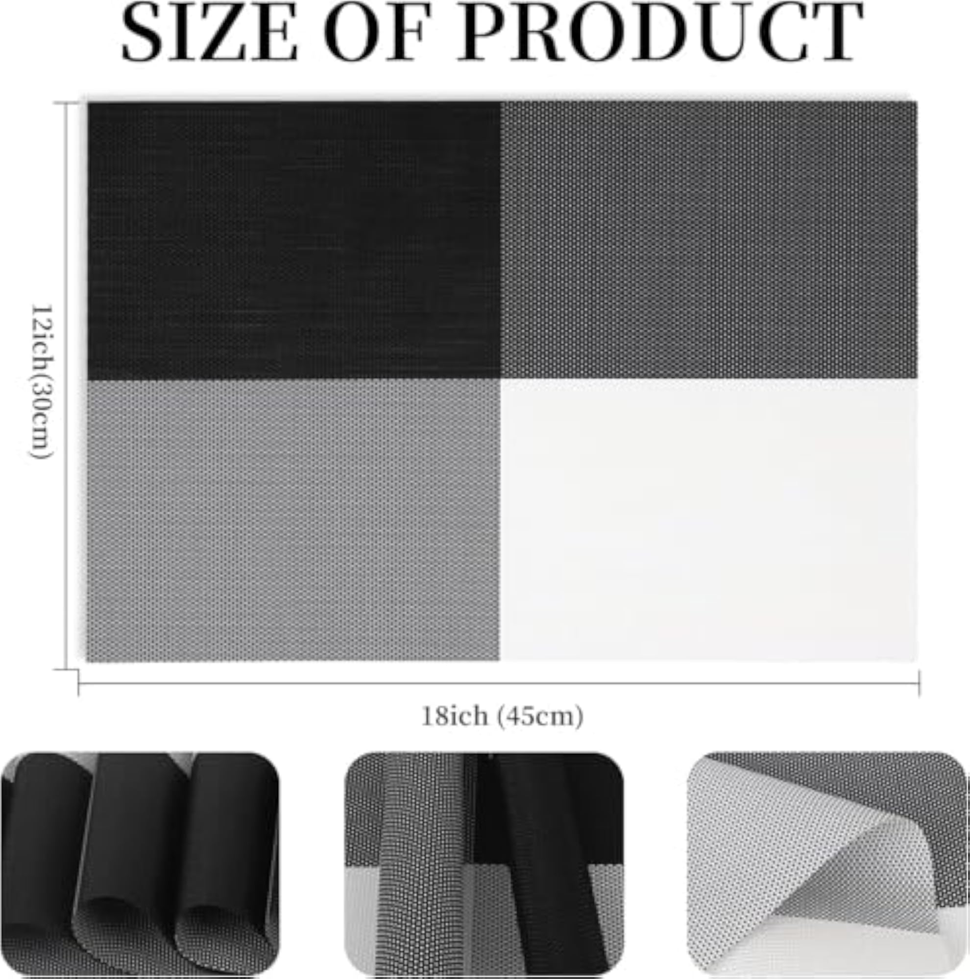 Woven PVC Placemats for Dining Table, Durable Waterproof