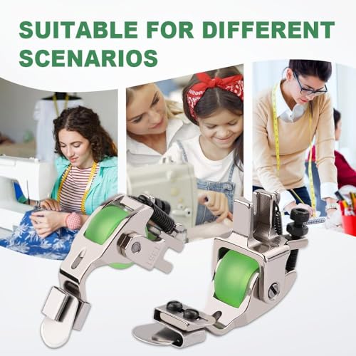 Prensatelas de acero inoxidable ajustable para dobladillo enrollado miniatura 4