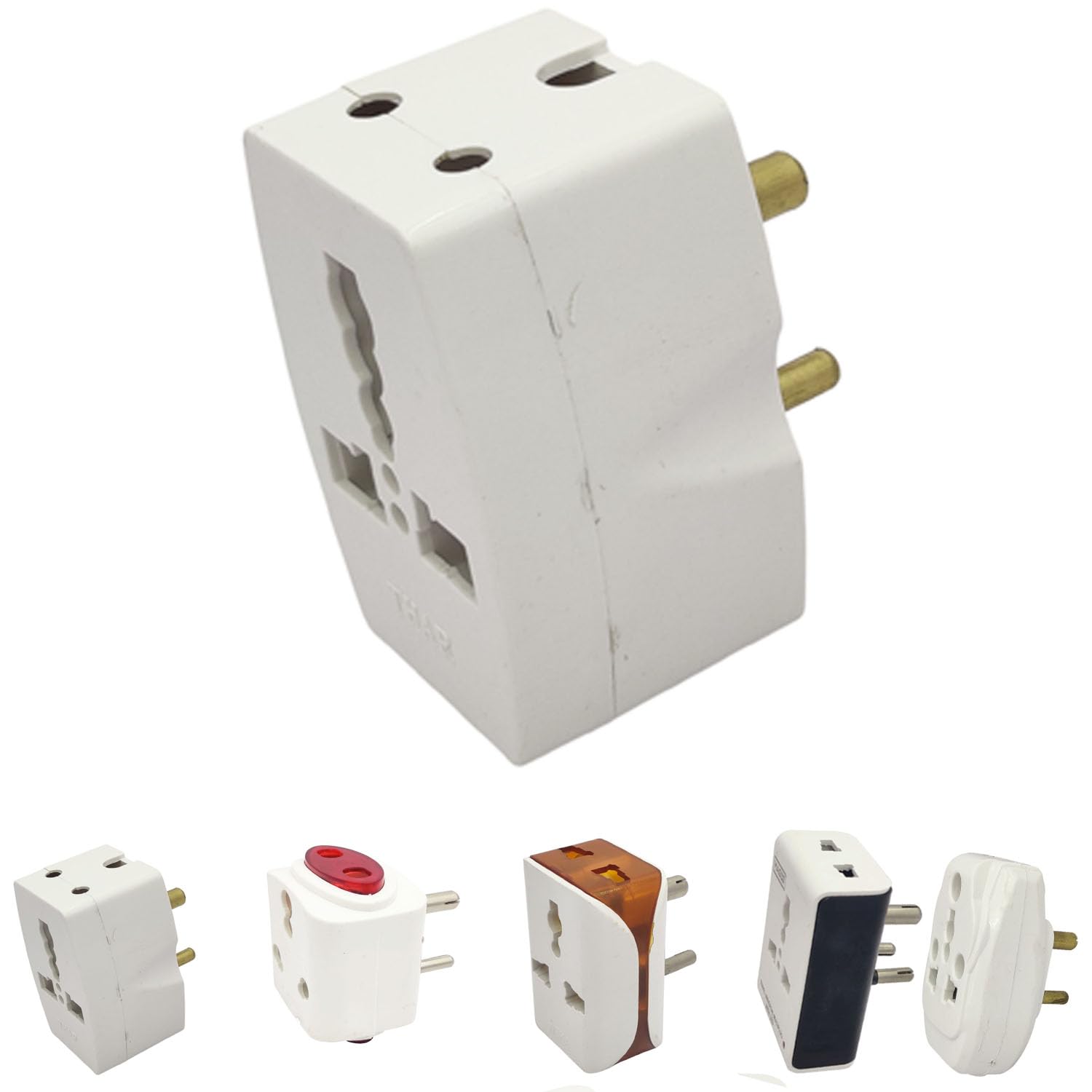 RED WIND 3 Pin Universal Multi-Plug Adapter|Pack of 5|Cube Shape|Perfect for Multipurpose Plug and Socket,Extension Box,Travel,Home Appliances-image-42