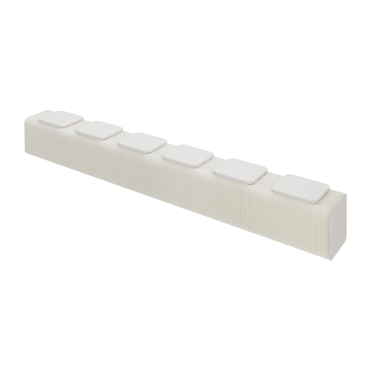 Stool Foldable, Sleek Indoor Decor, White Collapsible Stool with Honeycomb Structure, Supports Heavy Weight, Fit for Bedroom, Living Room and Dining Room(Square Seat Cushion, 118.1" x 14.2" x 15.13")