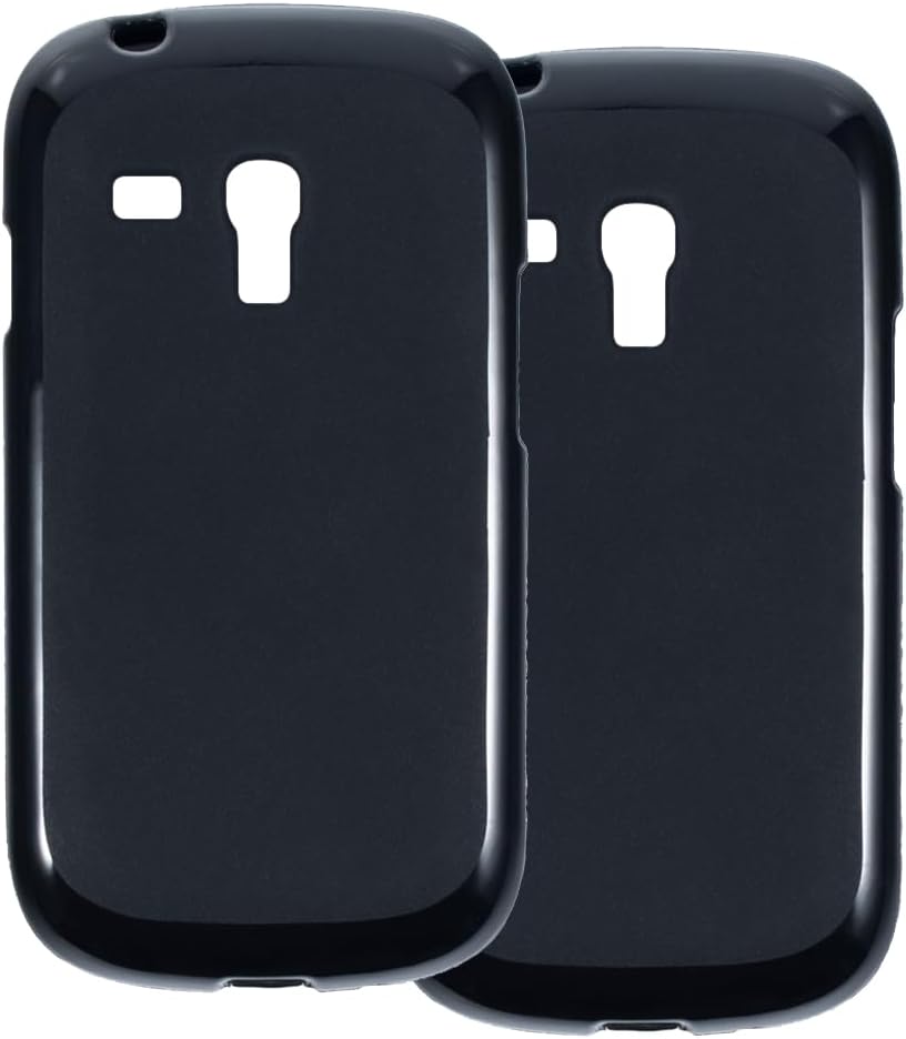 2-Pack TPU Case Compatible with Samsung Galaxy S3 Mini i8190 Phone Cover - Shockproof Flexible Protective Accessories with Precise Cutouts (Black)