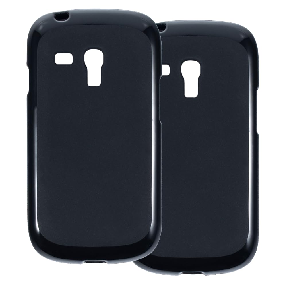 2-Pack TPU Case Compatible with Samsung Galaxy S3 Mini i8190 Phone Cover - Shockproof Flexible Protective Accessories with Precise Cutouts (Black)