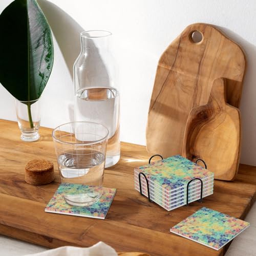 Tapis de protection de table absorbant et dessous de verre céramique mosaïque - 7