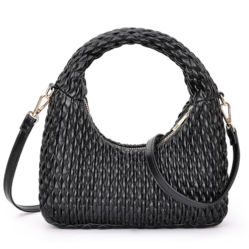 BADDIES Small Quilted Crossbody Purse,Mini Black Shoulder Bag, Phone Wallet Purse for Women