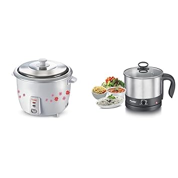 Prestige PRWO 1.8-2 700-Watts Delight Electric Rice Cooker with 2 Aluminium Cooking Pans + Prestige Multi