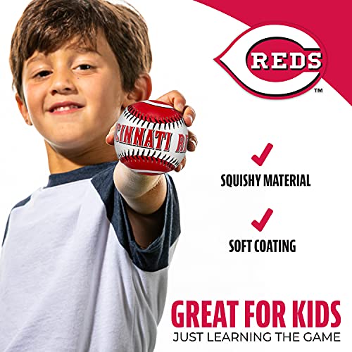Image of Franklin Sports MLB Cincinnati Reds Team Baseball - MLB Team Logo Soft Baseballs - Toy Baseball for Kids - Great Decoration for Desks and Office (Pack of 12)