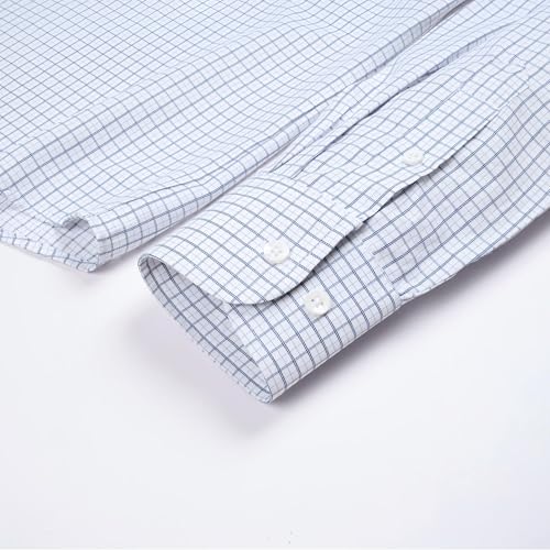 FAHIZO Men's Plaid Dress Shirt Long Sleeve Button Down Casual Business Shirt Wrinkle Free Regular Fit Cotton Blend,Black,XL by FAHIZO - Used condition - Image 5