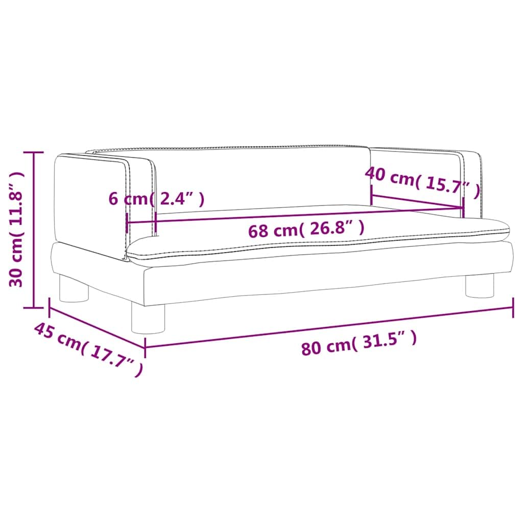 vidaXL Sofá para niños de Terciopelo Gris Claro 80x45x30 cm, Mini sofá, sofá para Cuarto de Juegos, sofá Silla para niños, sofá Infantil