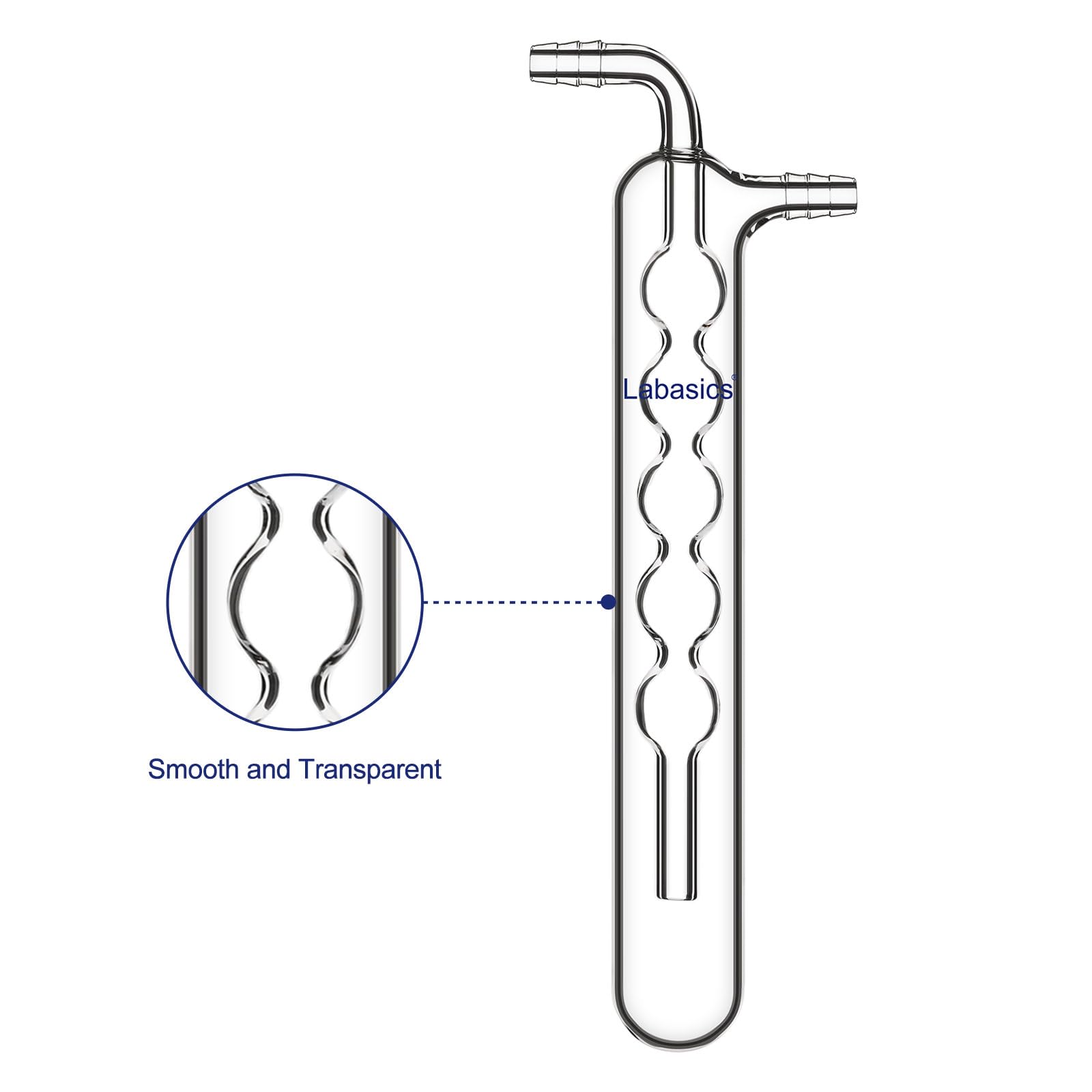 Labasics Einteilige Kugelförmige Vakuum-Kaltfalle, Borosilikatglas mit Hochvakuumdichtung, für Labor Vakuumsysteme, Außendurchmesser 30 mm x Länge 200 mm
