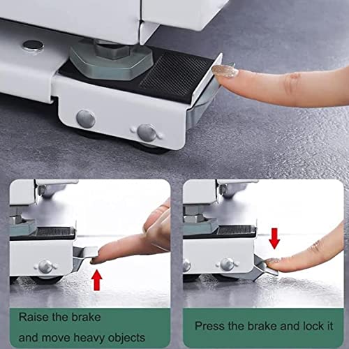 Image of Adjustable Washing Machine Stand with Wheels | Heavy Duty Refrigerator & Washing Machine Trolley | Anti-Vibration Base | Fits All Front & Top Load Machines