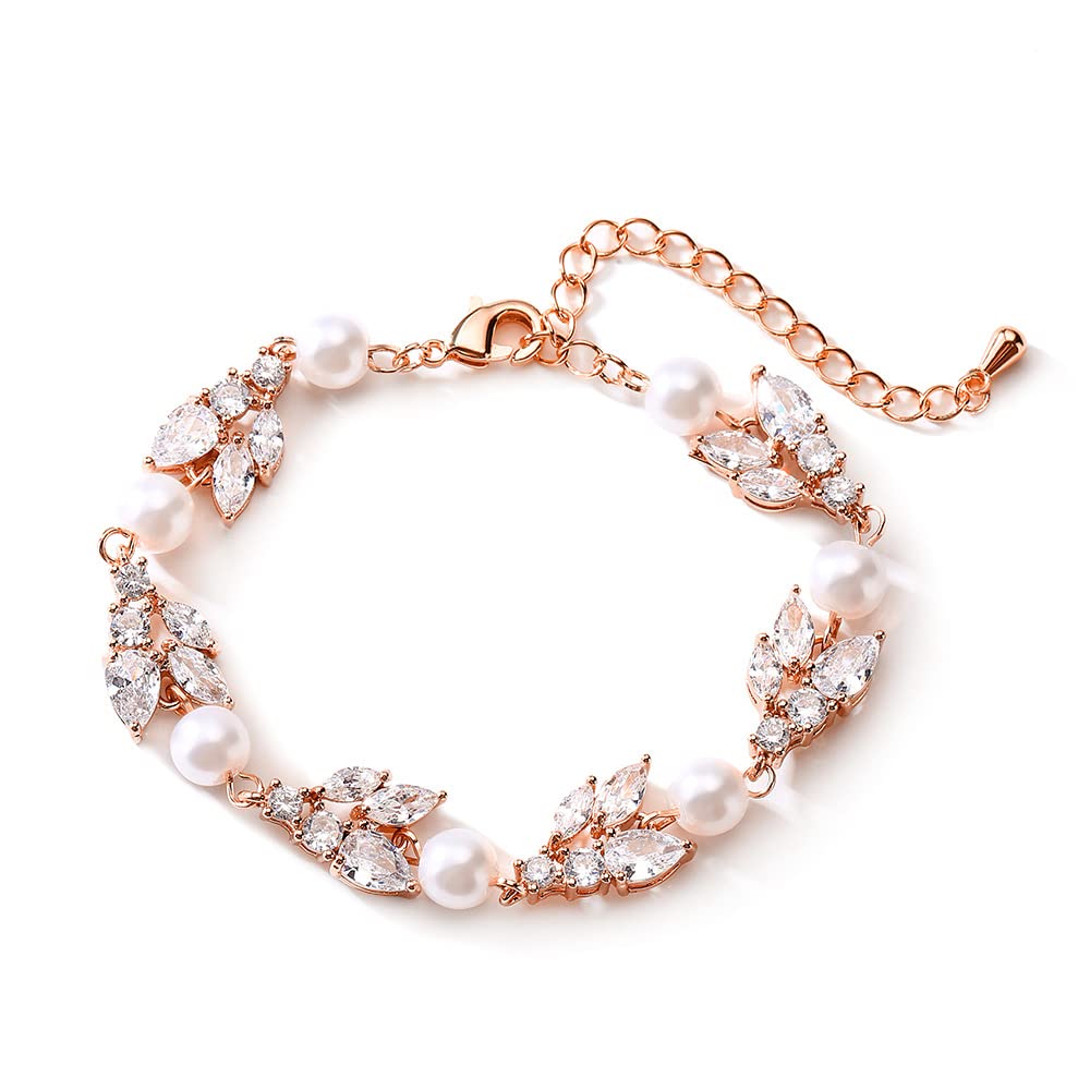 Pulsera de Perlas de Agua Dulce de Oro de 14 Quilates, Pulsera de Perlas, Regalo de cumpleaños para Madre, Esposa, Novia