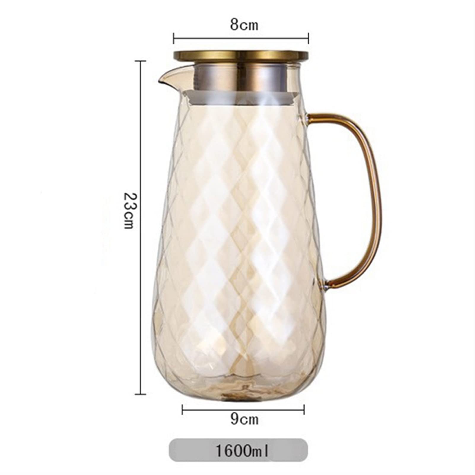 Krüge 54 Unzen Glaskrug mit Deckel Eistee -Tee Krug Wasser Krug heißer kaltes Wassereis Tee Kaffee Milch und Saftgetränk Carafe Wasserkrug (Color : As Shown)