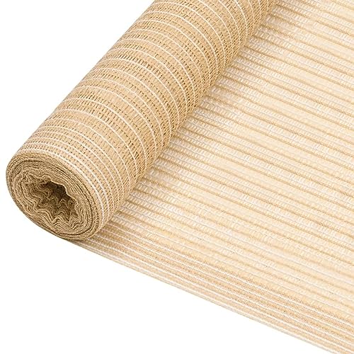 Gecheer Zaunblende Tennisblende Sichtschutz Zaun Netz Schattier Gewebe Windschutz Schattiernetz Garten Balkon Terrasse Beige 1,8x25 m HDPE 75 g/m²