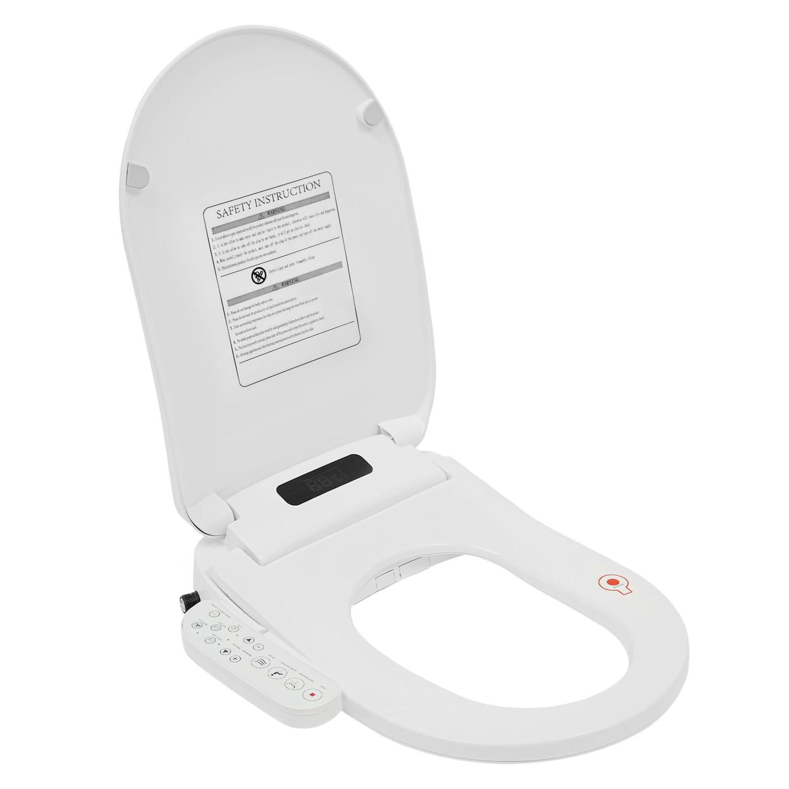 Asiento de Inodoro Inteligente, Tapa con Calefacción y Ducha, Mando Digital, Blanco, para Baño, Hotel, Uso Público y Privado, 220V EU