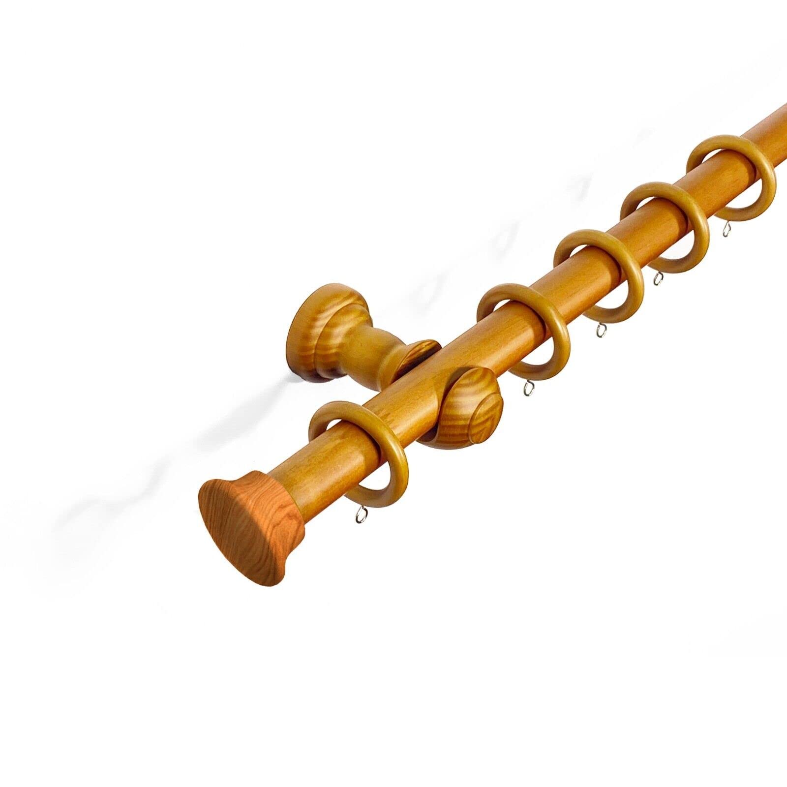 Lister Cartwright Stopper Finial 28 mm Wooden Curtain Poles Fixed Length (Aged Oak Stopper, 300 cm)